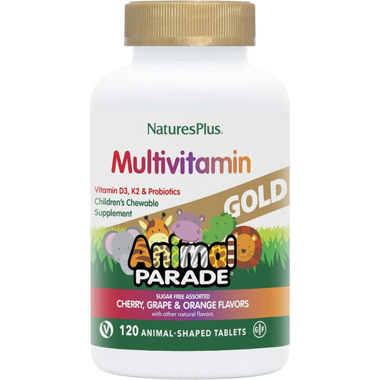 NaturesPlus Animal Parade Gold Children's Multivitamin 120 count bottle front view