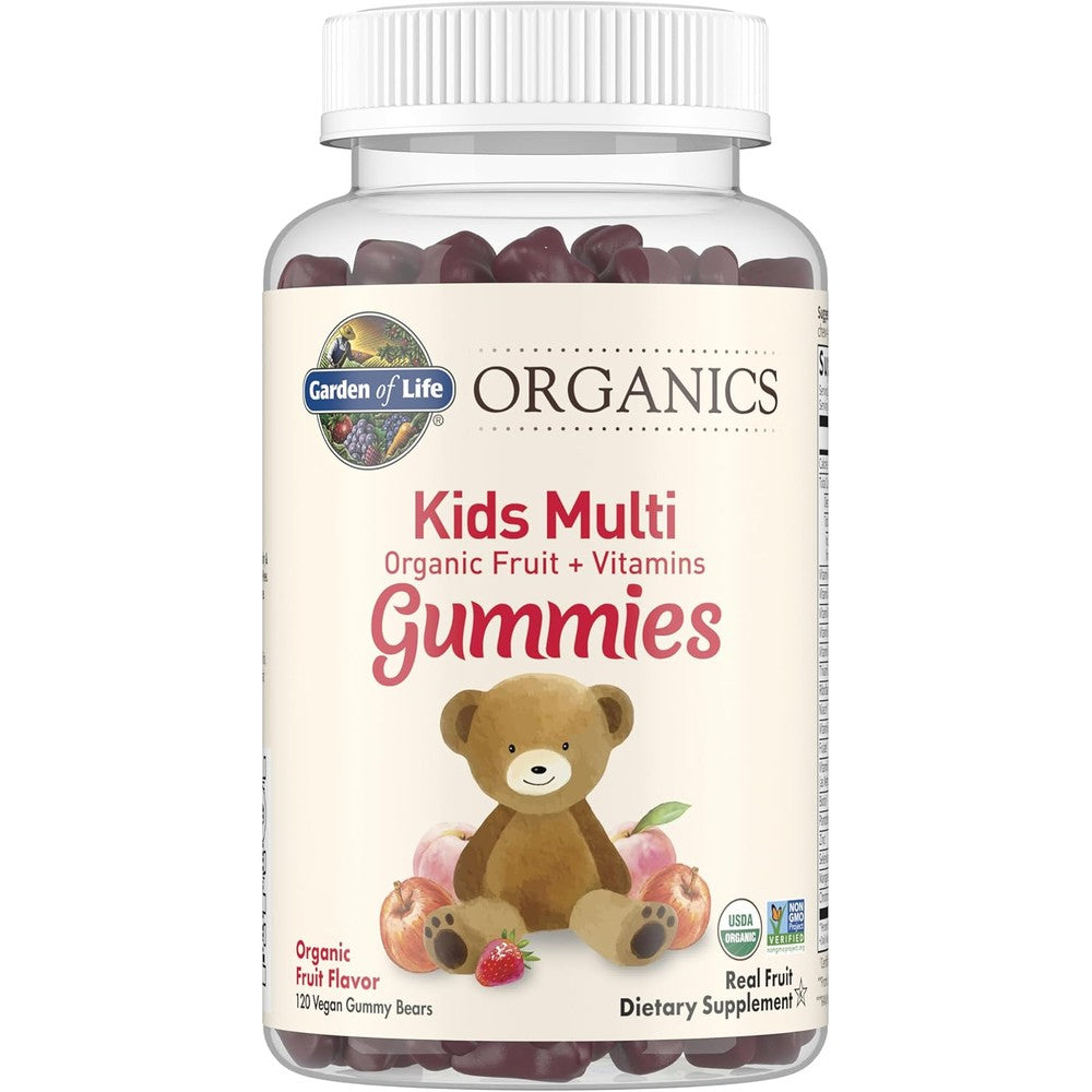 Garden of Life organic kids gummy vitamins with vitamins B12 C and D3 fruit flavour