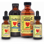 ChildLife Essentials Immune Support Four Pack front view of liquid vitamin bottles for kids
