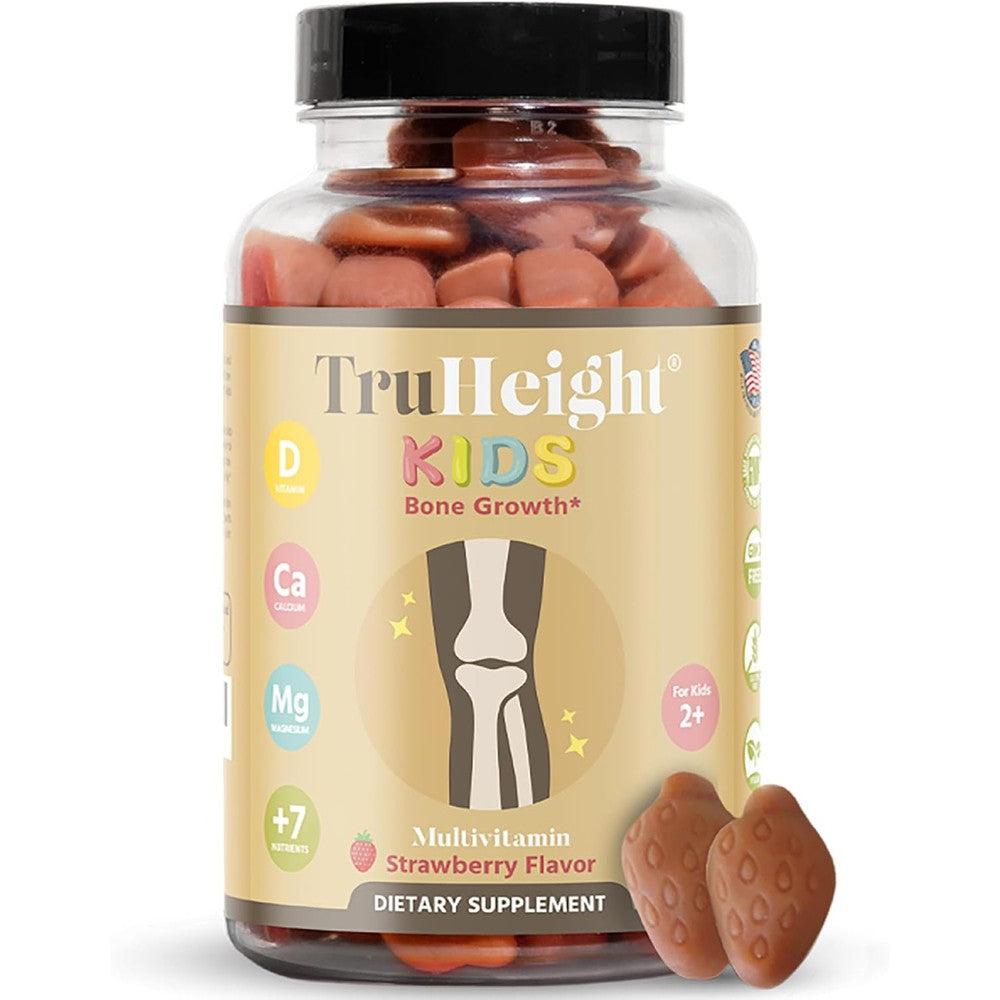 TruHeight Kids Bone Growth Gummies front view strawberry flavor