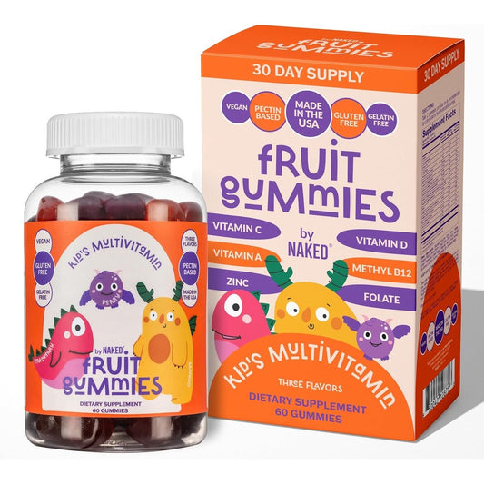 Naked Nutrition Kids Multivitamin Gummies front view bottle for daily child nutrition
