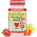ChildLife Essentials Multivitamin Gummies for Kids front view bottle showing strawberry lemon flavor details