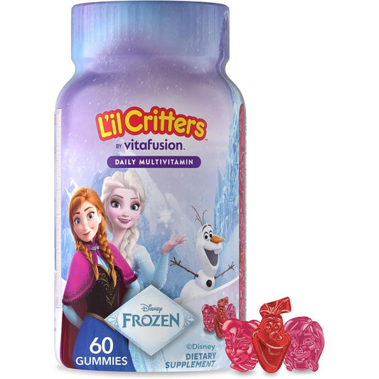 L'il Critters Frozen Daily Kids Multivitamin Gummies 60 count bottle front view.