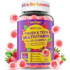 Nextdia teen multivitamin filled gummies with omega 3 for brain and bone support