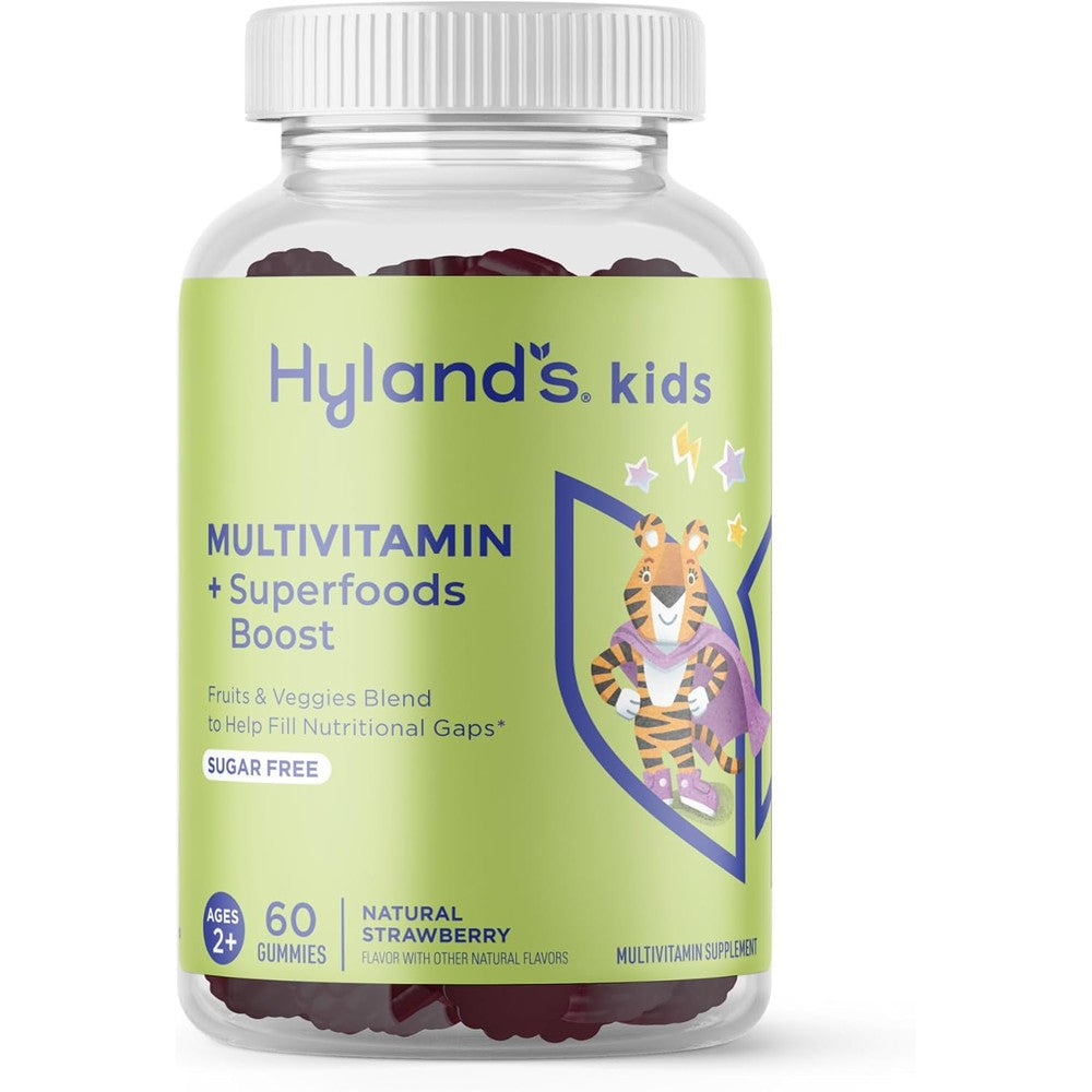 Hyland's kids multivitamin and superfoods Boost sugar free 60 gummy bottle