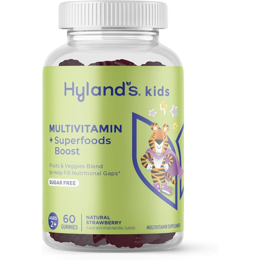 Hyland's kids multivitamin and superfoods Boost sugar free 60 gummy bottle