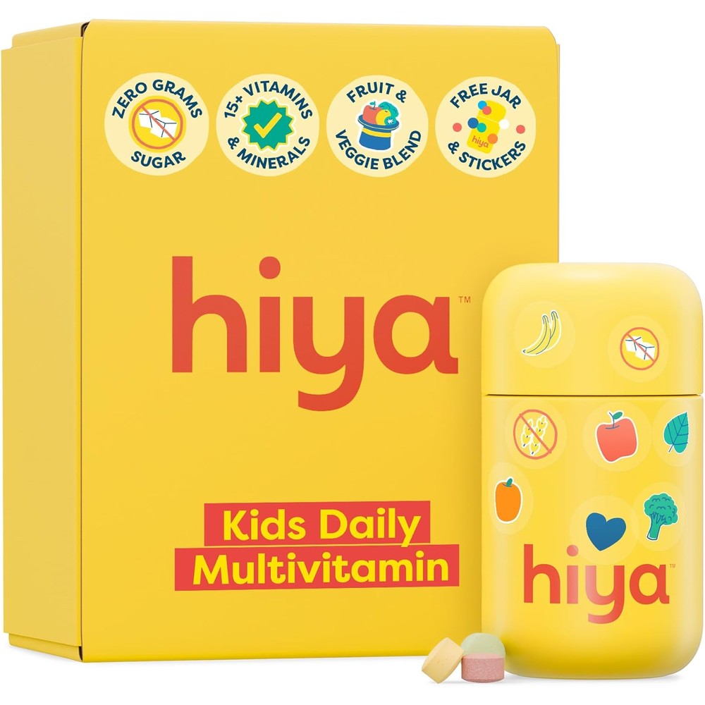 HIYA Kids Daily Multivitamin front view of reusable glass jar