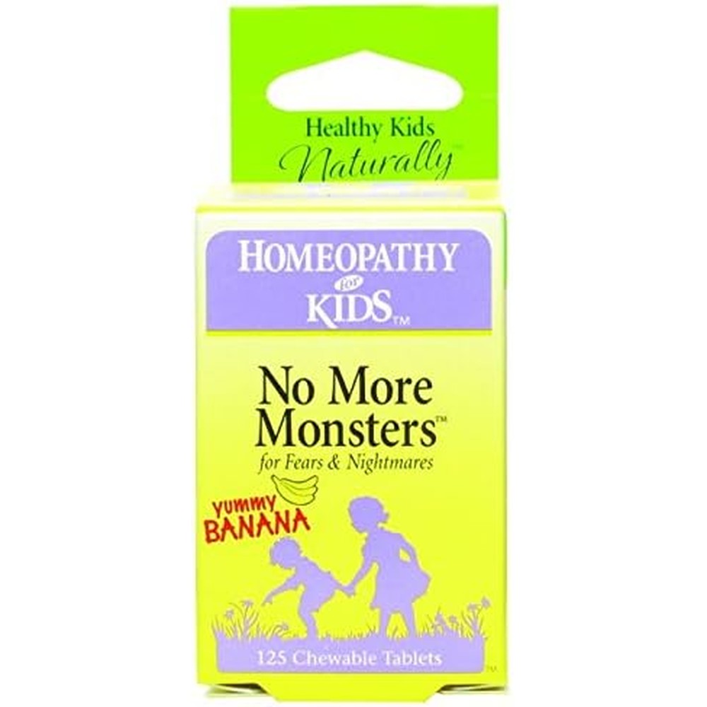 Herbs For Kids No More Monsters front view 125 chewable tablets for children's sleep support.