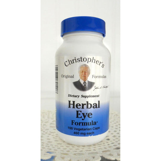 Christopher's Original Formulas Herbal Eye Formula 100 capsules front view for natural vision support.