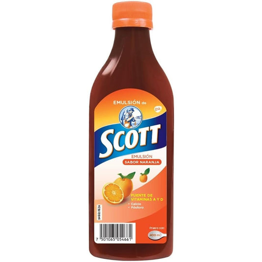 Emulsion de Scott Orange 400 Milliliter bottle front view for immunity support.