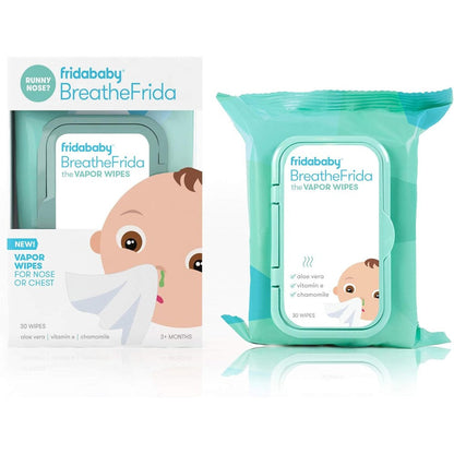 Frida Baby BreatheFrida Booger Wiper pack front view for baby congestion relief.