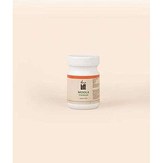 NWIL Isha Life Moola Chooranam 100 Capsules bottle front view for natural piles relief.