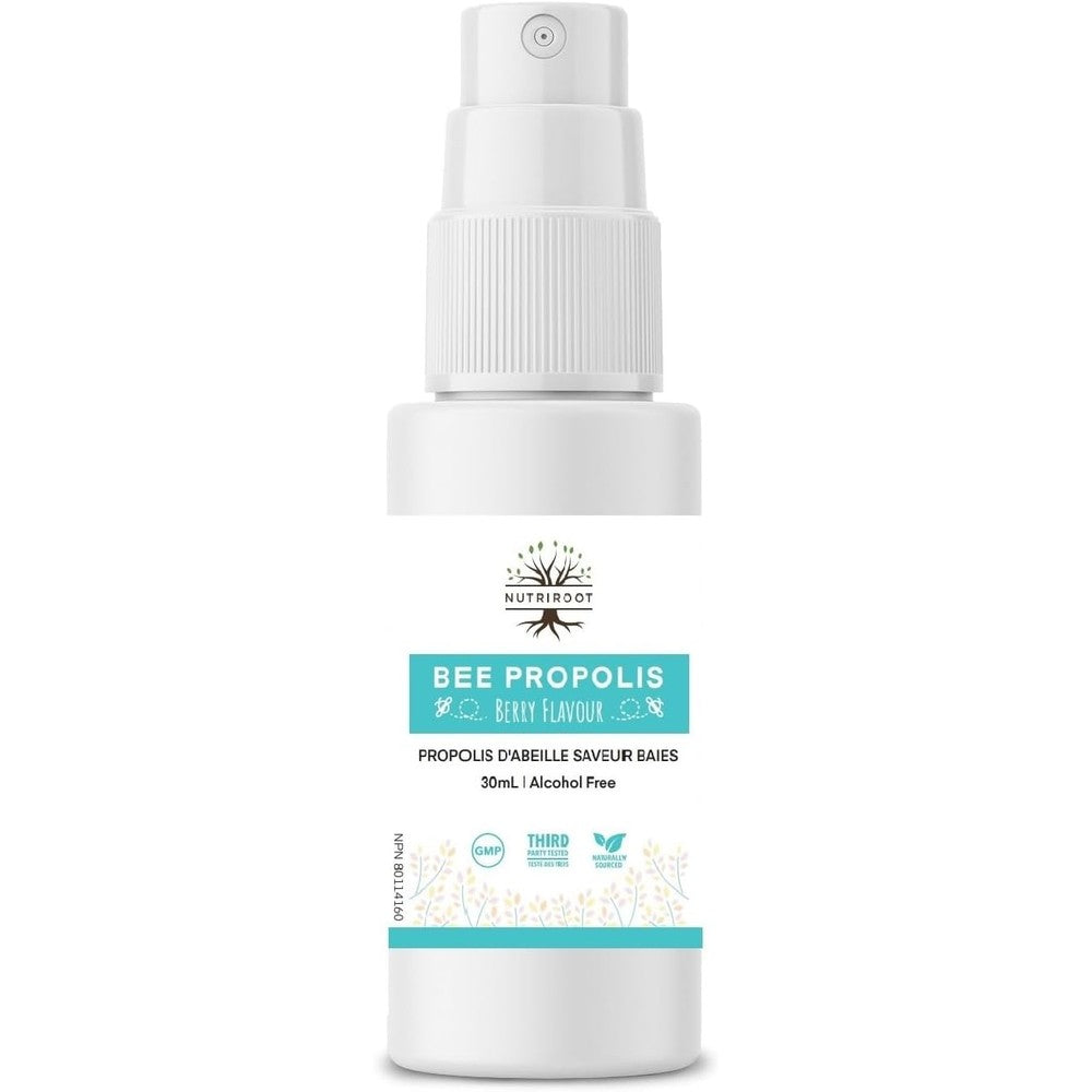 NutriRoot Bee Propolis Throat Spray 30ml front view for kids immune support