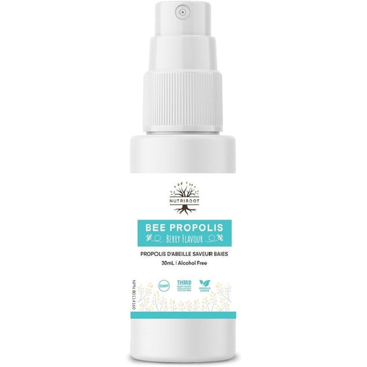 NutriRoot Bee Propolis Throat Spray 30ml front view for kids immune support