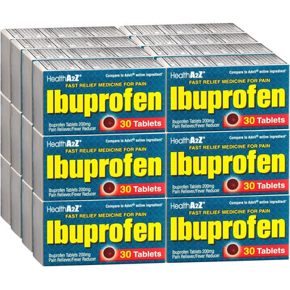 HealthA2Z Ibuprofen 200mg caplets front view for headache relief
