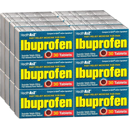 HealthA2Z Ibuprofen 200mg caplets front view for headache relief