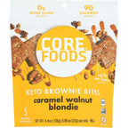 CORE Foods Caramel Walnut Blondie Keto Bites front packaging showing 5 count