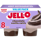 Jell-O Original Chocolate Vanilla Swirls Pudding 8 pack front view