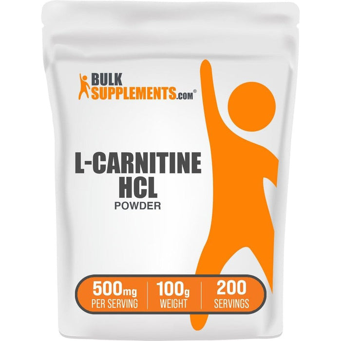 BulkSupplements L-Carnitine HCl Powder 100g front view