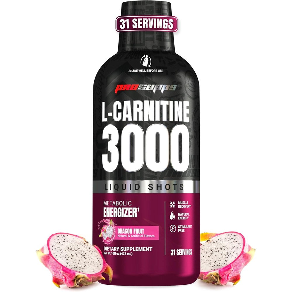 ProSupps L-Carnitine Liquid 3000 front view of Dragon Fruit bottle for metabolic energy