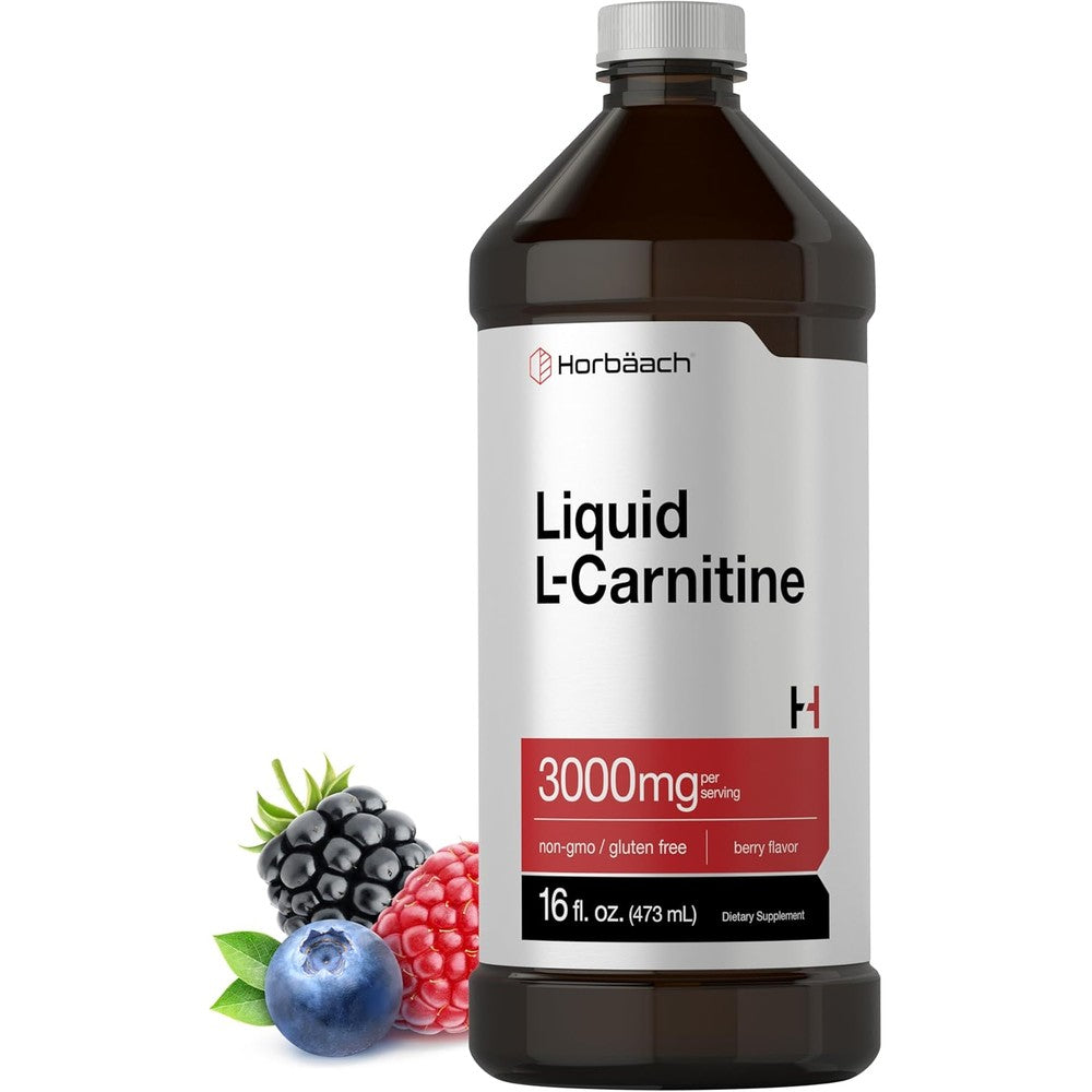 Horbaach maximum strength L Carnitine liquid 3000 mg berry flavor supplement