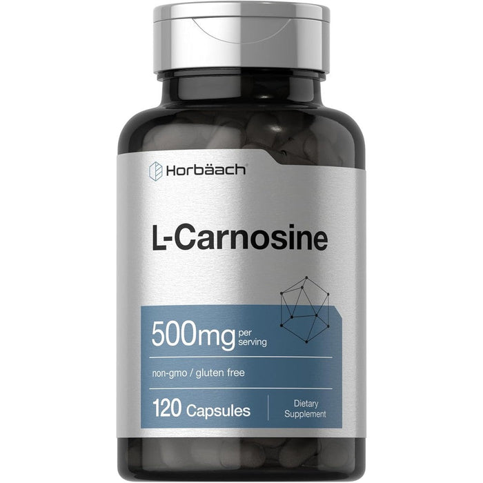 Horbäach L-Carnosine 500mg 120 quick release antioxidant capsules