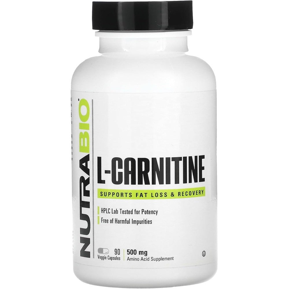 L carnitine benefits shown on 120 vegetarian capsules for fitness fat burner
