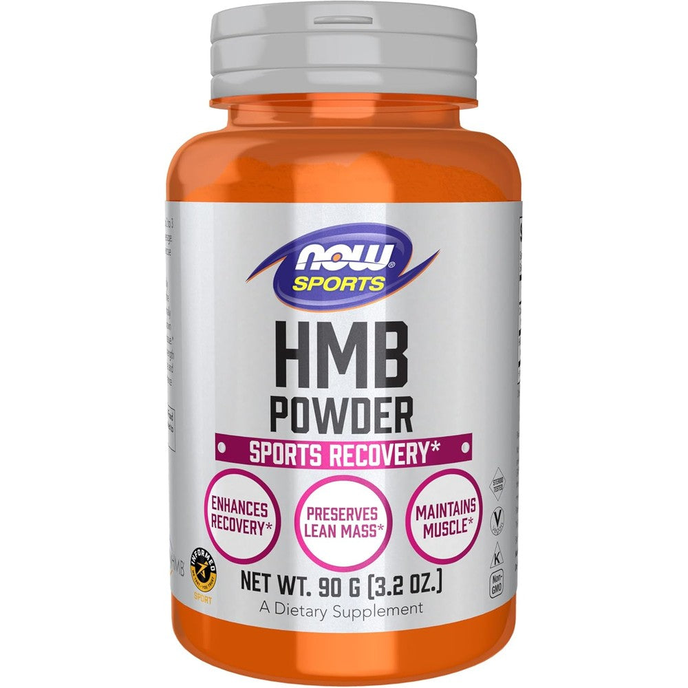 NOW Foods Sports HMB Powder front bottle packaging for athletic recovery