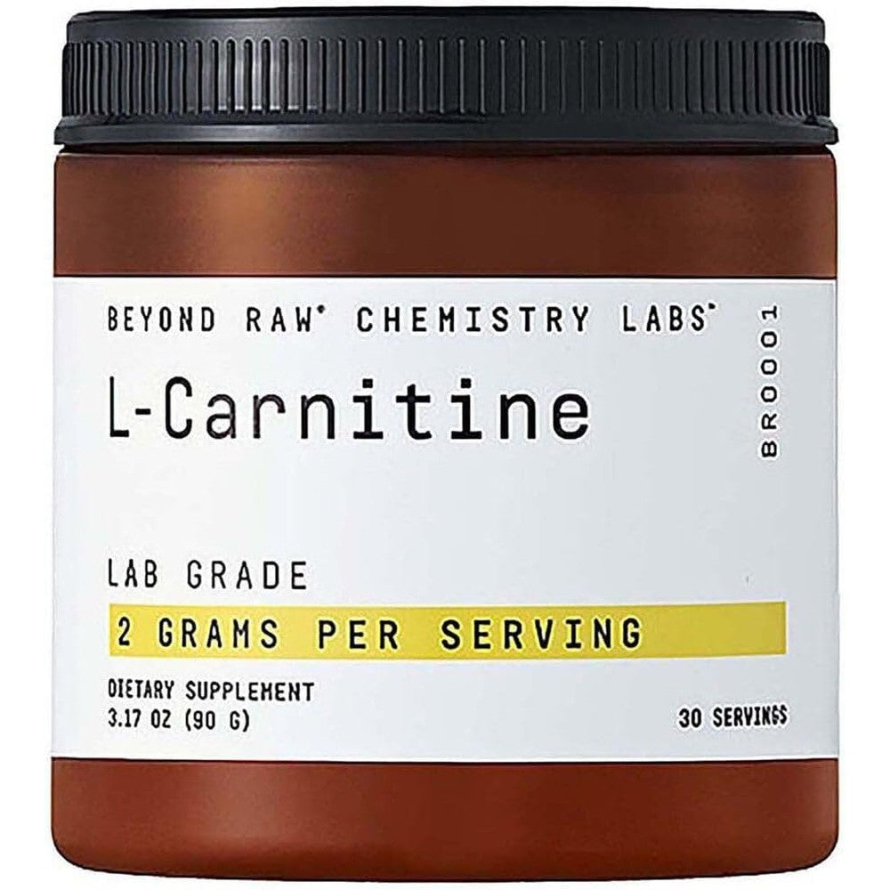Beyond Raw Chemistry Labs L Carnitine Powder front view for fat metabolism