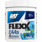 GAT SPORT Flexx EAAs + Hydration Blue Raspberry 30 Servings front view supplement tub