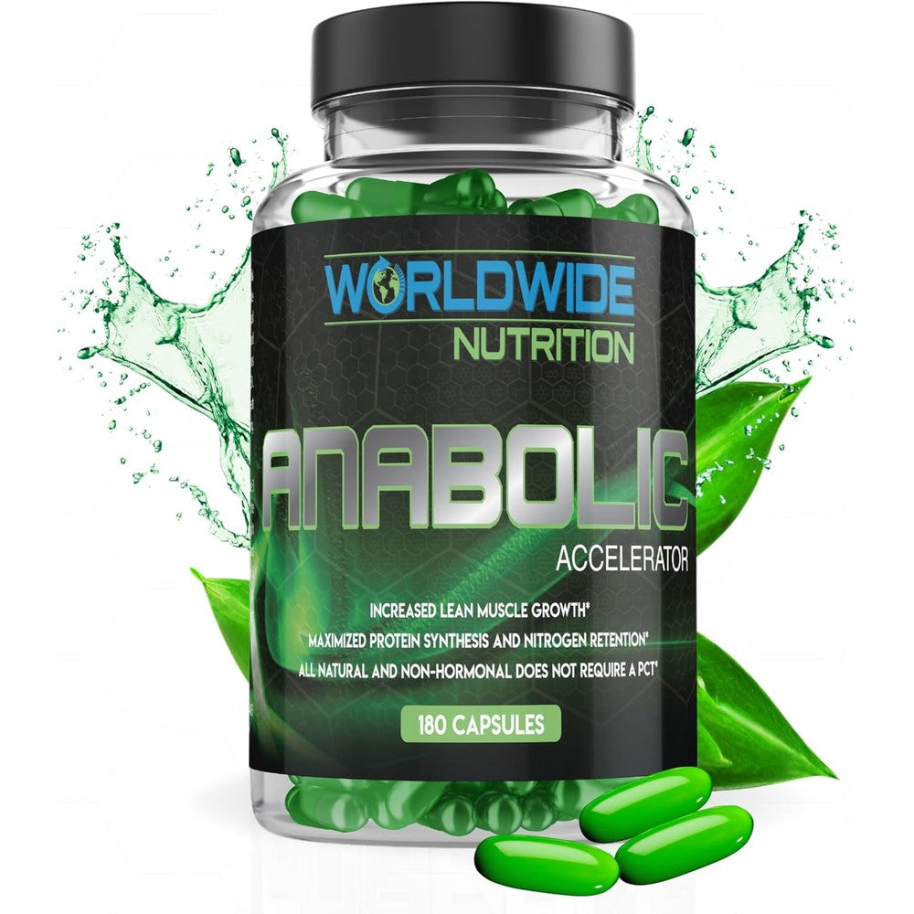 Worldwide Nutrition Anabolic Accelerator front view 180 capsules bottle