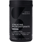 Sports Research Creatine Monohydrate 1kg tub front view for muscle performance.