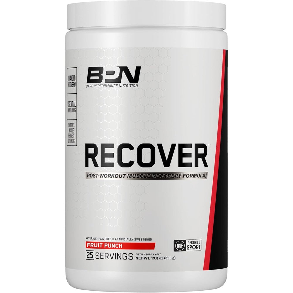 Bare Performance Nutrition BPN Recover Fruit Punch front view supplement tub