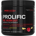 PEScience Prolific Pre Workout Raspberry Lemonade 40 Scoops front container view