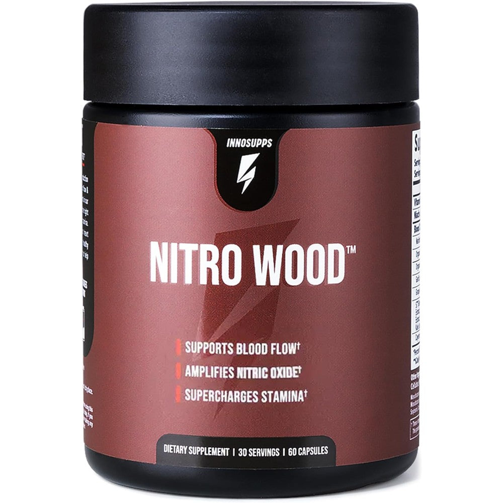 InnoSupps Nitro Wood 60 capsules front view nitric oxide booster supplement