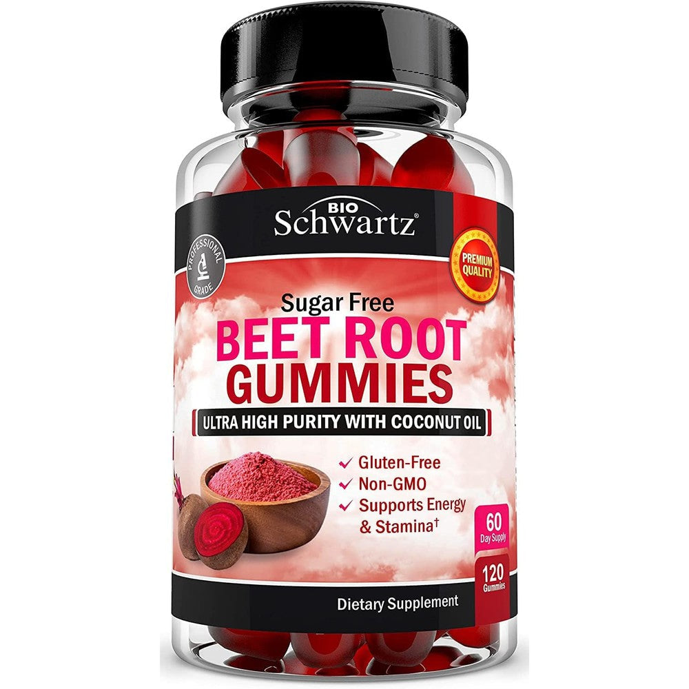 BioSchwartz Sugar Free Beet Root Gummies front view for nitric oxide support