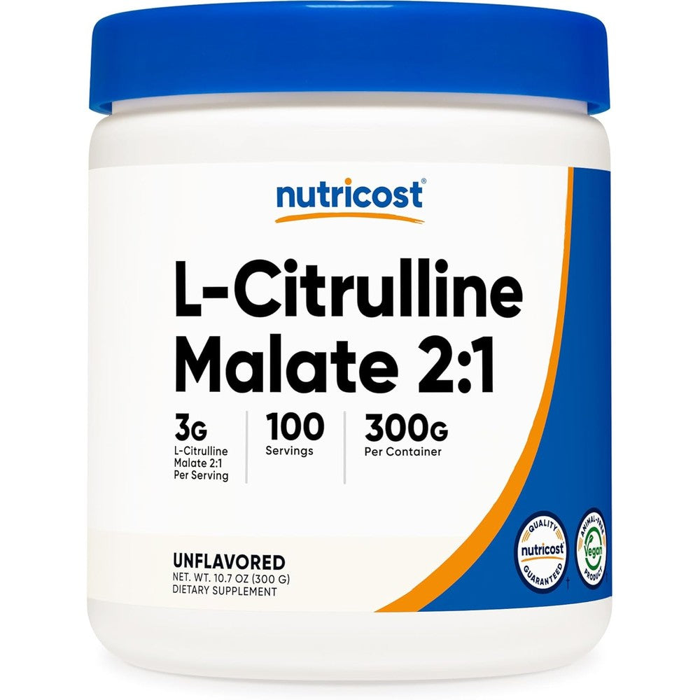 Nutricost L-Citrulline Malate 2:1 Powder front view nitric oxide booster
