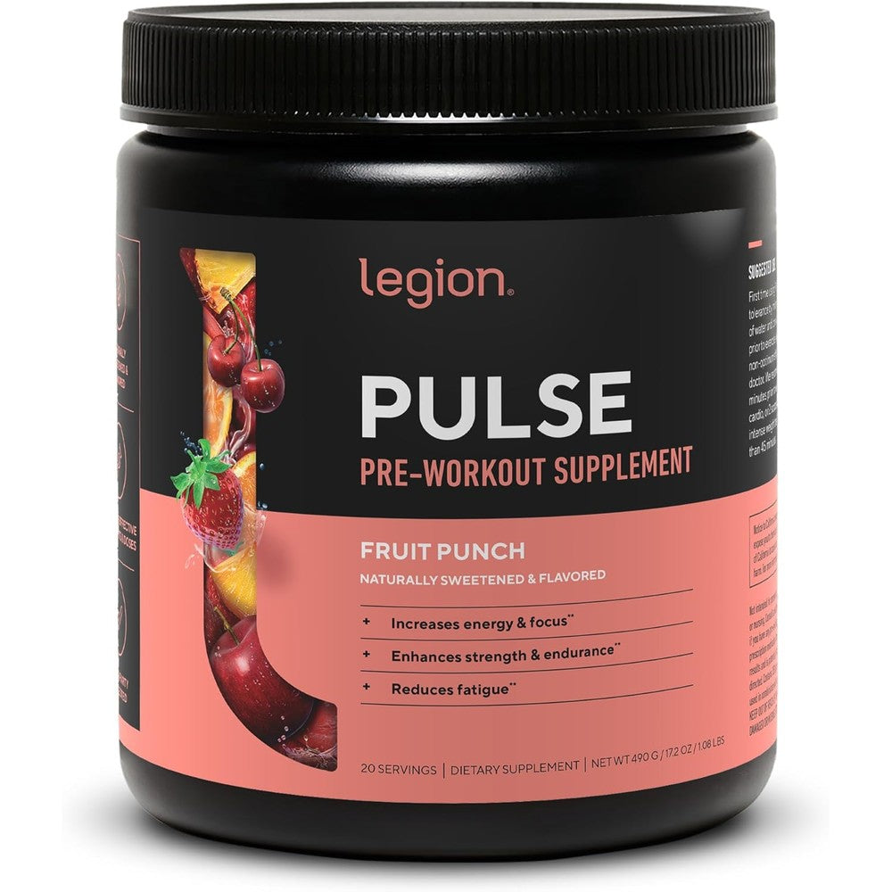 Legion Pulse Pre Workout Fruit Punch front view authentic USA import