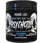 Insane Labz Psychotic Black Blue Raspberry container front view for energy.