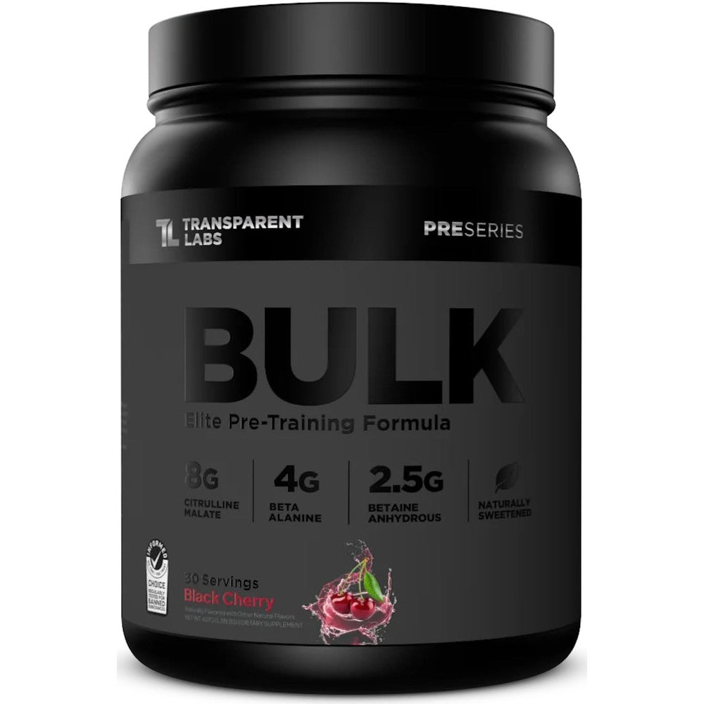Transparent Labs Bulk Black pre workout black cherry energy powder 762g