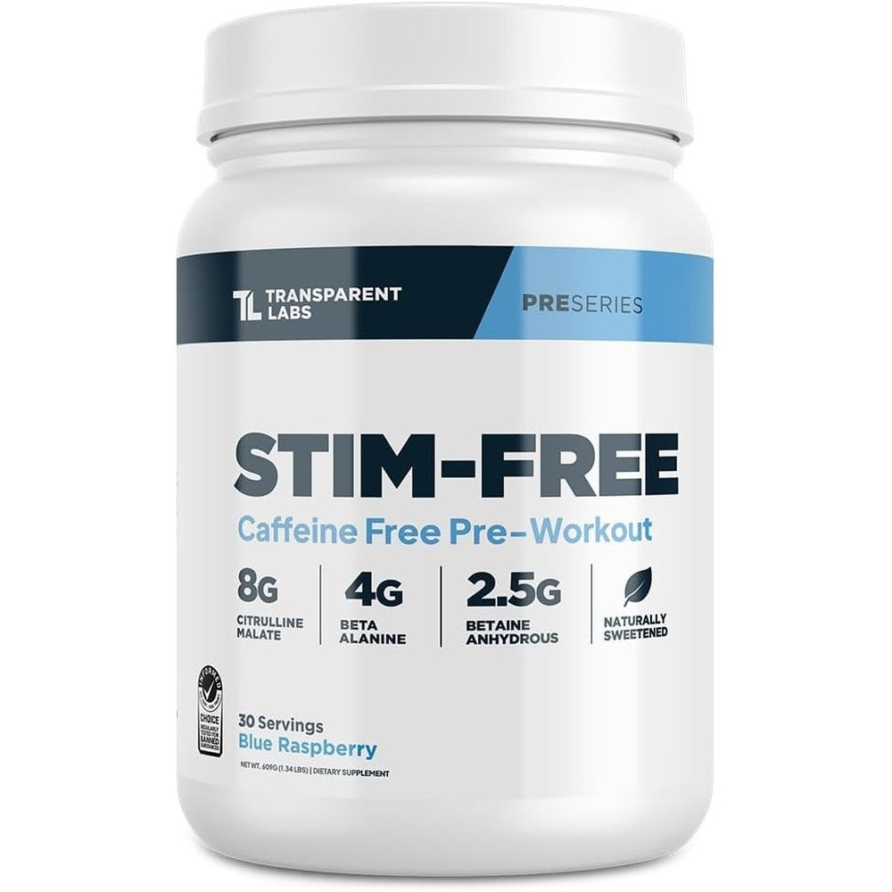 Transparent Labs Stim-Free Pre-Workout 739g blue raspberry 30 servings