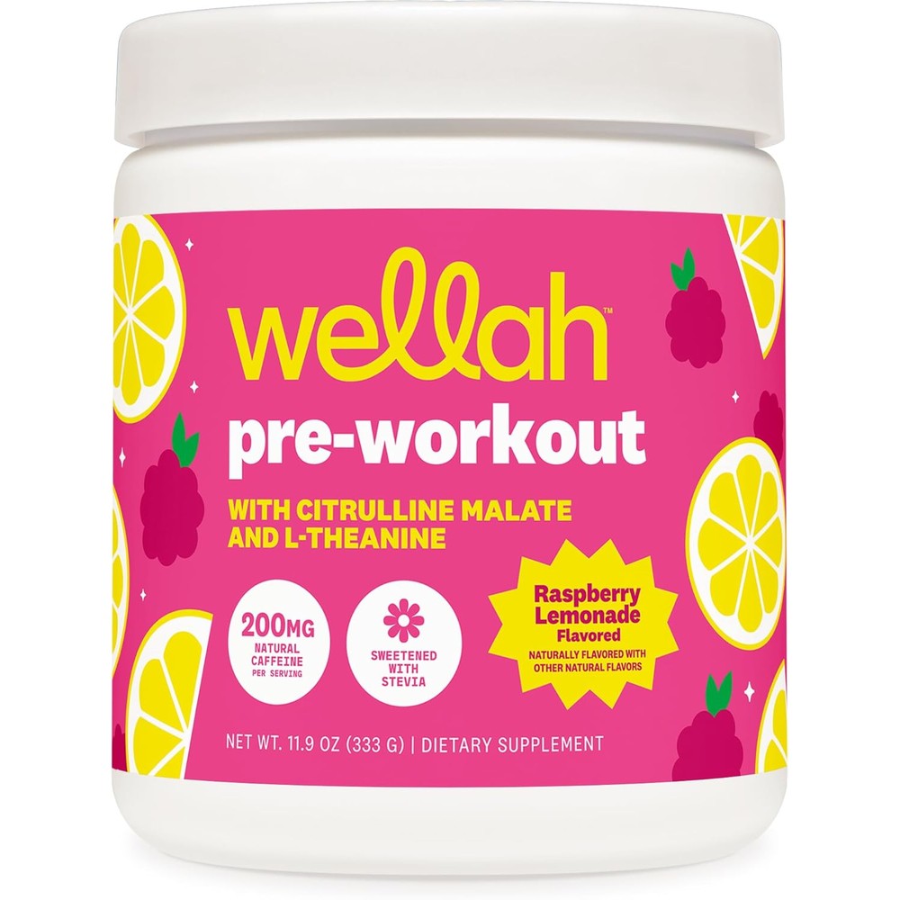 Wellah Get-Going Pre-Workout 449g raspberry lemonade powder tub