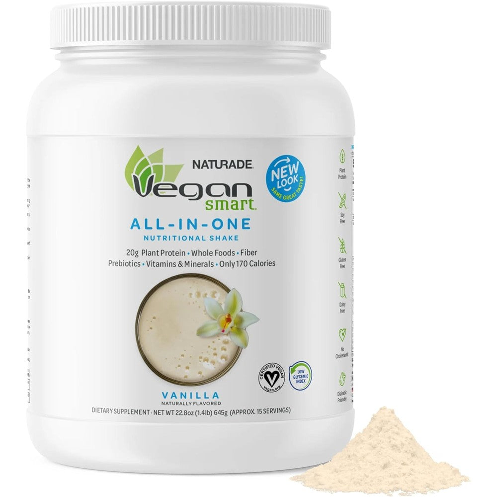Vegansmart Naturade All-In-One Nutritional Shake Vanilla front view imported protein powder