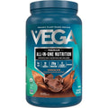 Vega Organic All-in-One Vegan Protein Powder Chocolate front view for plant based nutrition.