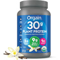 Orgain Organic 30g Vegan Plant Protein Powder Vanilla front view authentic supplement