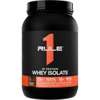 Rule 1 Proteins R1 Protein Whey Isolate Chocolate Fudge front view for muscle recovery