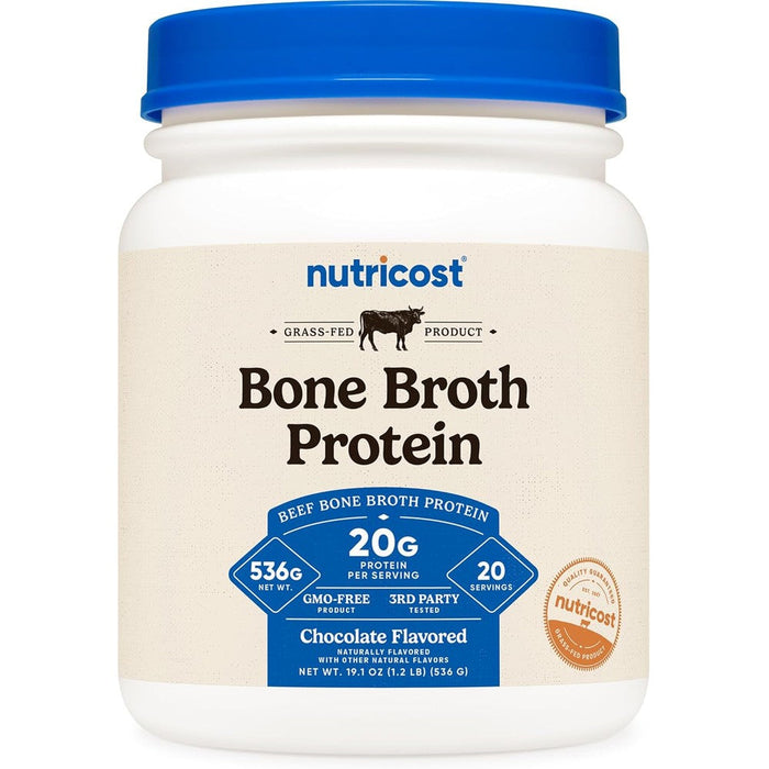 Nutricost beef bone broth protein powder front view