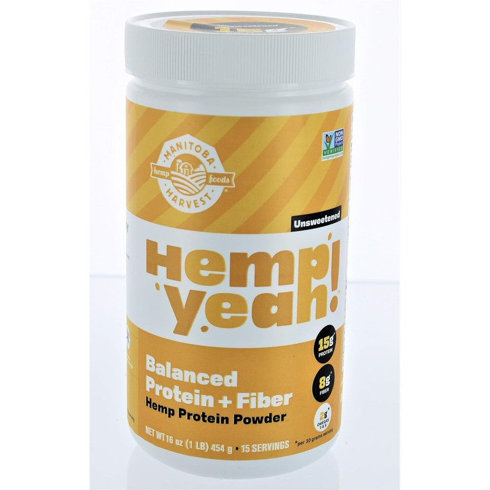 Manitoba Harvest Hemp Yeah Balanced Protein Plus Fiber front view for vegan plant protein.