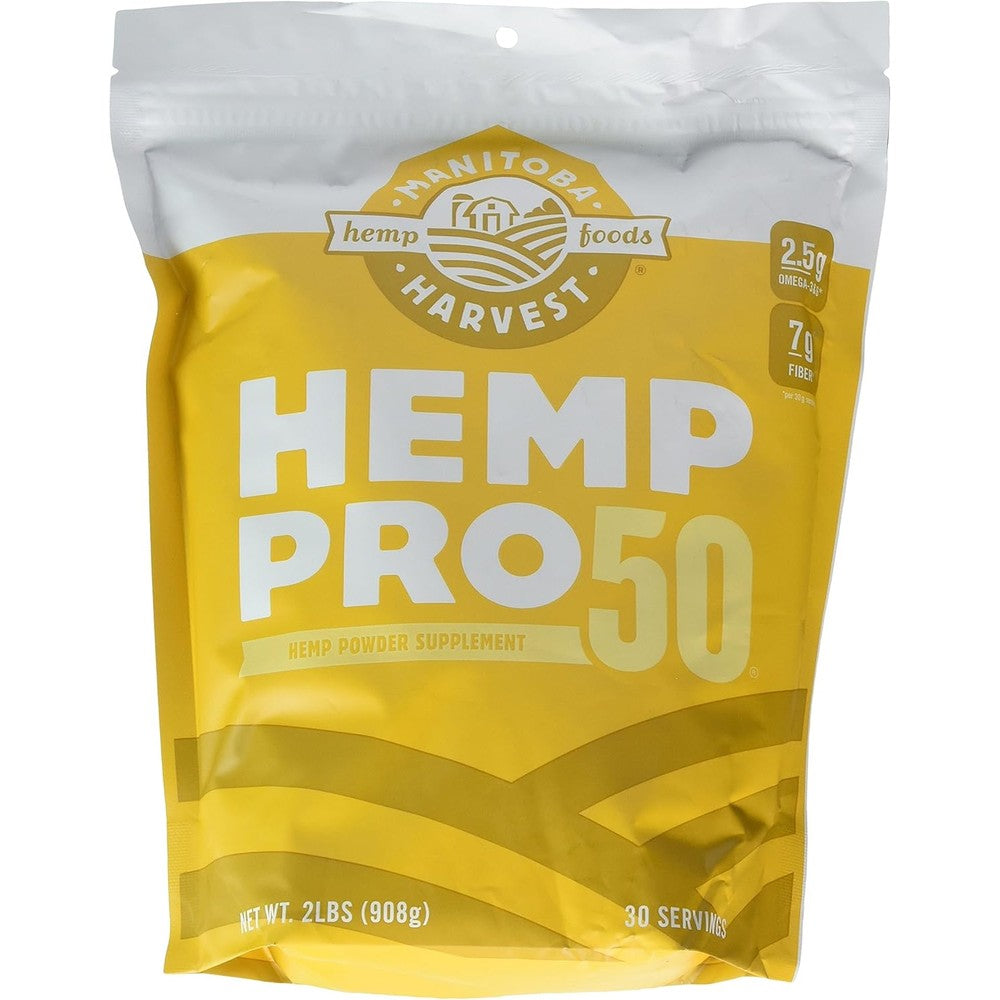 Manitoba Harvest Hemp Pro 50 protein powder front view authentic vegan supplement.