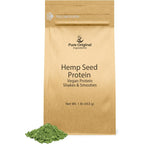 Pure Original Ingredients Vegan Hemp Seed Protein Powder front view of resealable pouch.